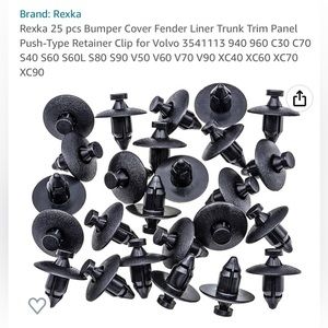 Rexka 25-Piece Volvo Push-Type Retainer Clips